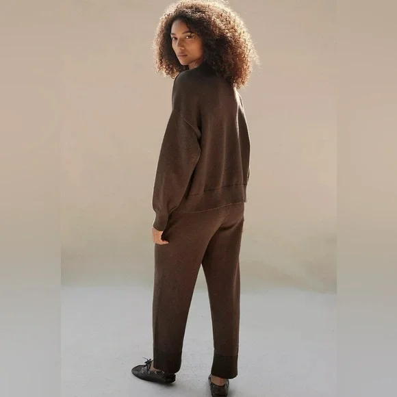 Free People Beach Solar Sweater Set Size XS Relaxed Chocolate Brown $NEW 128! - Picture 2 of 3